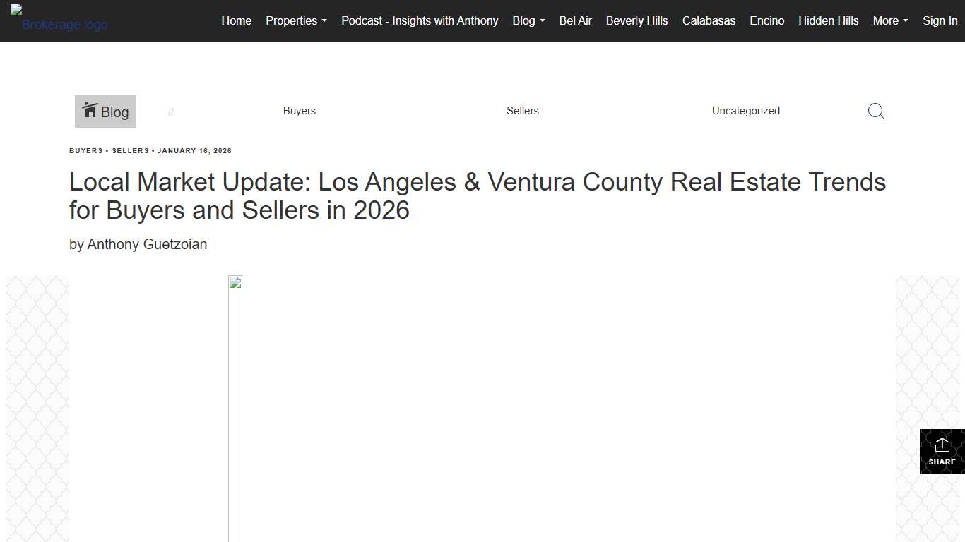 Local Market Update: Los Angeles & Ventura County Real Estate Trends for Buyers and Sellers in 2026 - Anthony Guetzoian
